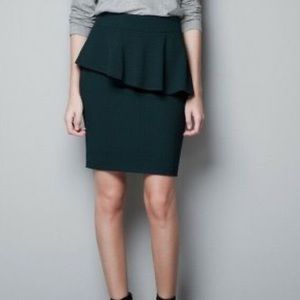 ZARA Army Green Peplum Skirt